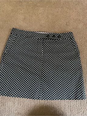 Vintage J. Crew Black and White Polka Dot A-Line Skirt